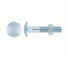 DIN-603/934 [CP] Tornillo con cabeza redonda con cuello cuadrado y tuerca hexagonal. Zincado